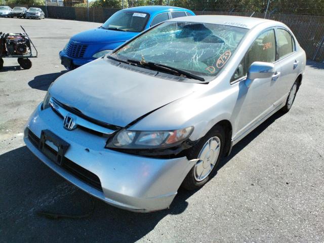 JHMFA36277S027744 - 2007 HONDA CIVIC HYBR SILVER photo 2