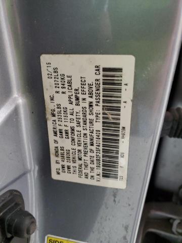 19UUB2F35FA018409 - 2015 ACURA TLX SILVER photo 10