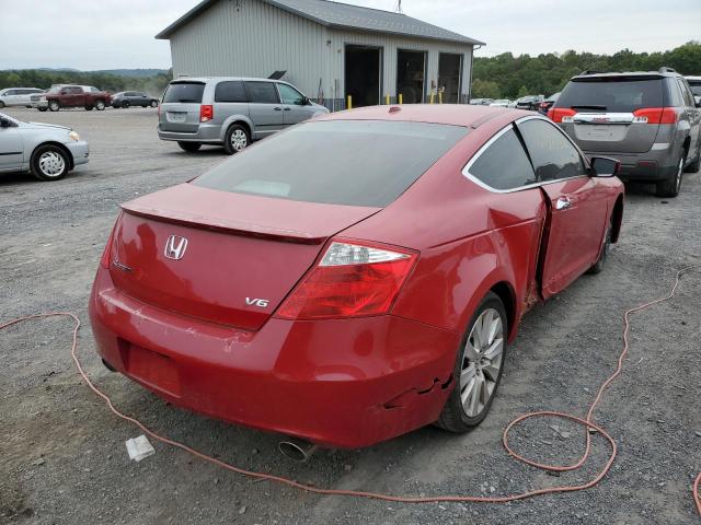 1HGCS22848A010883 - 2008 HONDA ACCORD EXL RED photo 4