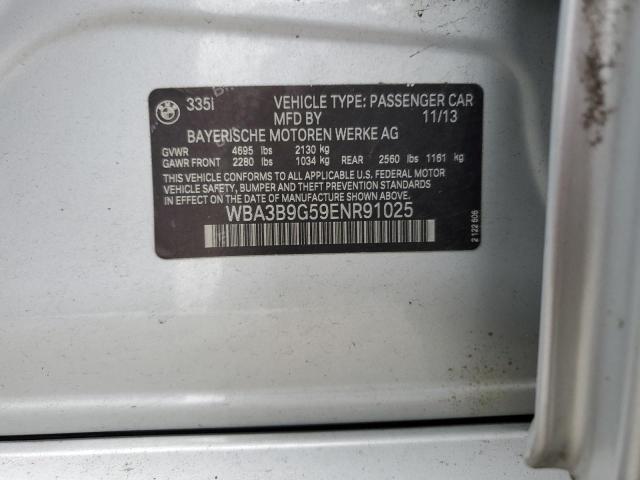 WBA3B9G59ENR91025 - 2014 BMW 335 XI SILVER photo 10