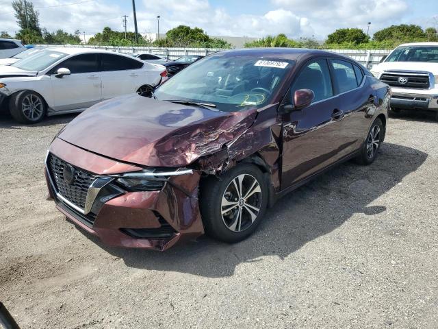 3N1AB8CV1NY231560 - 2022 NISSAN SENTRA SV BURGUNDY photo 2