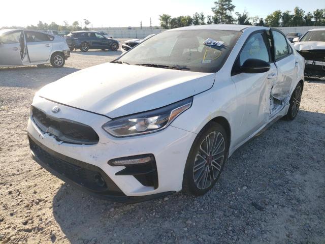 3KPF44AC5ME418615 - 2021 KIA FORTE GT WHITE photo 2