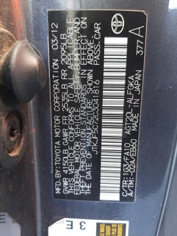 JTKJF5C72C3041816 - 2012 TOYOTA SCION TC ვერცხლისფერი ფოტო 10