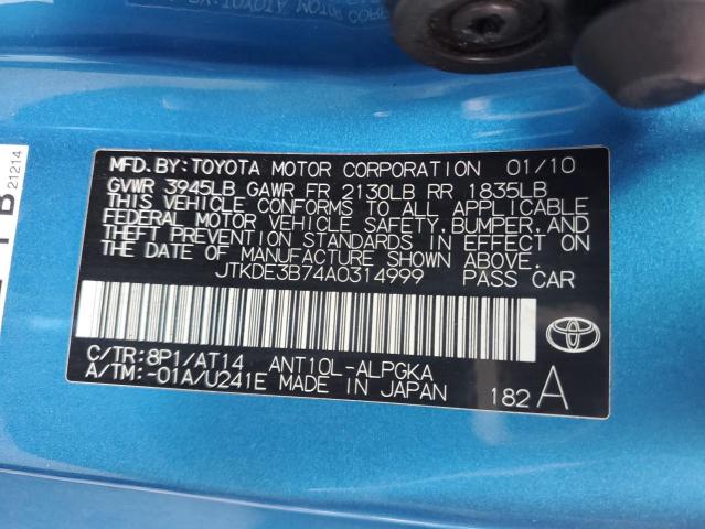 JTKDE3B74A0314999 - 2010 TOYOTA SCION TC  照片 10