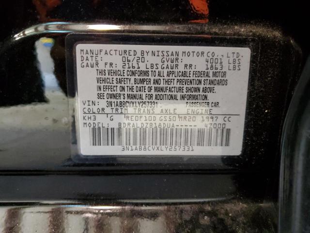 3N1AB8CVXLY257331 - 2020 NISSAN SENTRA SV BLACK photo 10