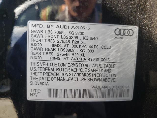 WA1LMAFE0FD028175 - 2015 AUDI Q7 TDI PRE BLACK photo 10