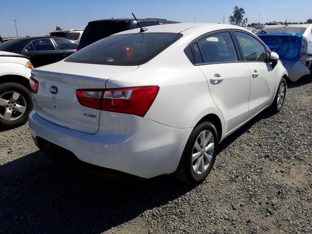 KNADN4A33D6282248 - 2013 KIA RIO EX WHITE photo 4