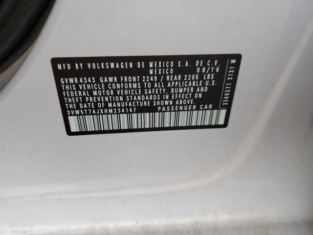 3VW5T7AJXHM234147 - 2017 VOLKSWAGEN GLI ნაცრისფერი ფოტო 10