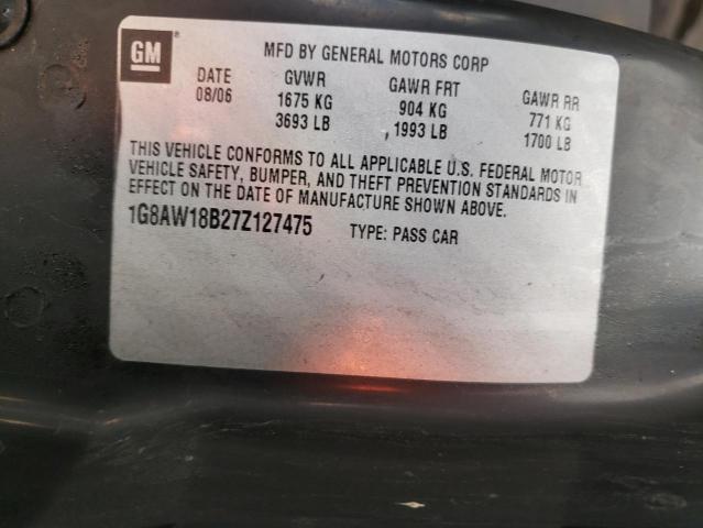 1G8AW18B27Z127475 - 2007 SATURN ION LEVEL BLACK photo 10