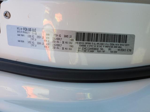 2C4RC1CG4HR598432 - 2017 CHRYSLER PACIFICA L WHITE photo 10