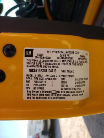 1GCES14P24B104710 - 2004 CHEVROLET SSR 黄色 照片 10