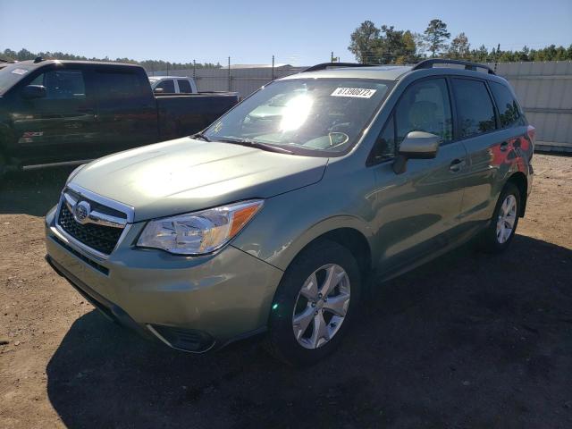 JF2SJADC5FH582835 - 2015 SUBARU FORESTER 2 GREEN photo 2