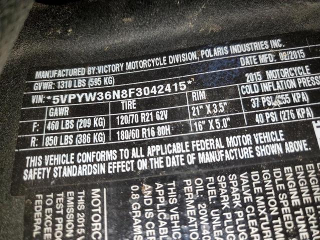 5VPYW36N8F3042415 - 2015 VICTORY MOTORCYCLES MAGNUM TWO TONE photo 10