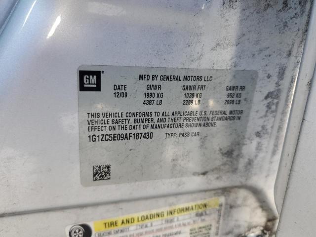 1G1ZC5E09AF187430 - 2010 CHEVROLET MALIBU 1LT 银色 照片 12