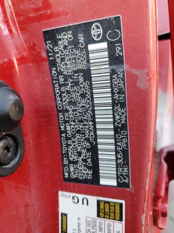JTDKAMFP5N3206695 - 2022 TOYOTA PRIUS PRIM 红色 照片 10