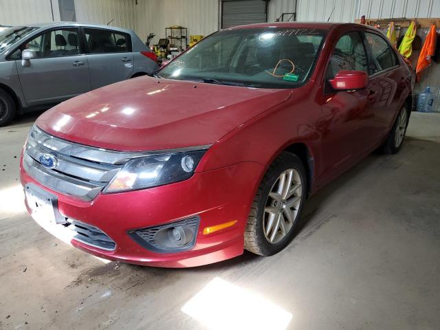 3FAHP0JA3CR154024 - 2012 FORD FUSION SEL RED photo 2