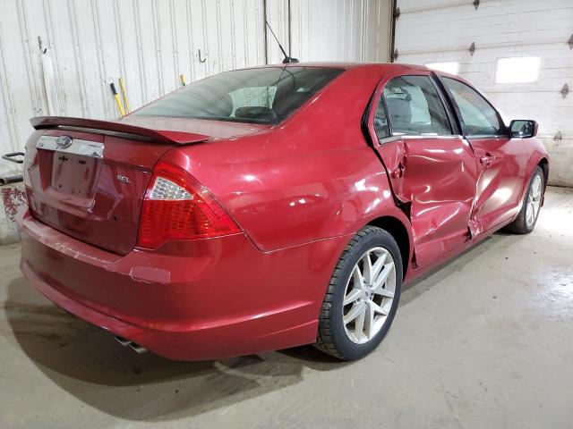 3FAHP0JA3CR154024 - 2012 FORD FUSION SEL RED photo 4