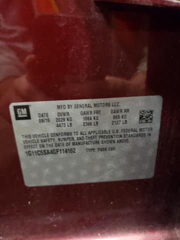 1G11C5SA4GF114162 - 2016 CHEVROLET MALIBU LIM 栗色 照片 10