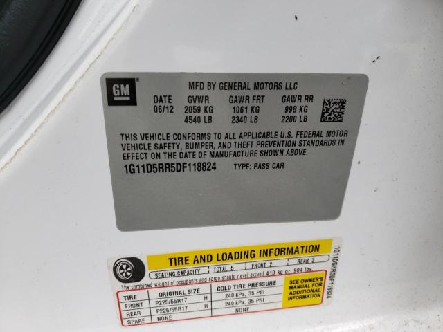 1G11D5RR5DF118824 - 2013 CHEVROLET MALIBU 1LT თეთრი ფოტო 10