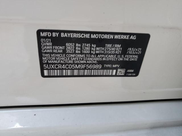 5UXCR4C05M9F56989 - 2021 BMW X5 SDRIVE WHITE photo 10