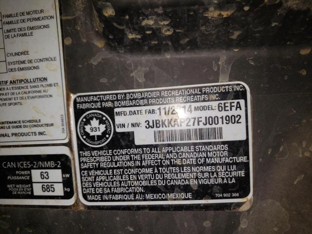 3JBKKAP27FJ001902 - 2015 CAN-AM COMMANDER ORANGE photo 10