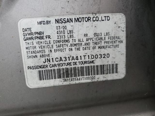 JN1CA31A41T100320 - 2001 NISSAN MAXIMA GXE GOLD photo 10