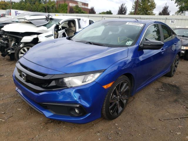 2HGFC2F86KH525090 - 2019 HONDA CIVIC SPOR BLUE photo 2