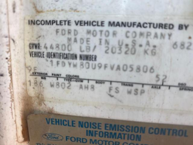 1FDYW80U9FVA05806 - 1985 FORD N-SERIES L WHITE photo 10