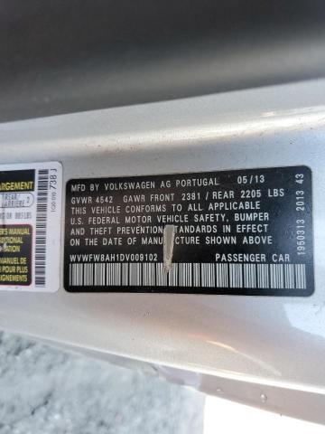WVWFW8AH1DV009102 - 2013 VOLKSWAGEN EOS LUX 银色 照片 10