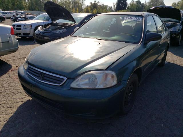 2HGEJ6618XH518628 - 1999 HONDA CIVIC BASE GREEN photo 2