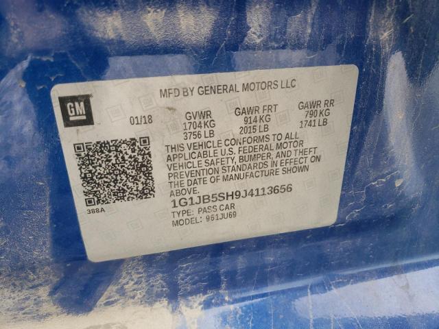 1G1JB5SH9J4113656 - 2018 CHEVROLET SONIC LS BLUE photo 10