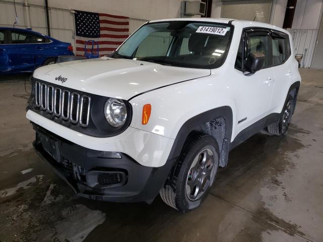 ZACCJBAT2GPD05986 - 2016 JEEP RENEGADE S WHITE photo 2