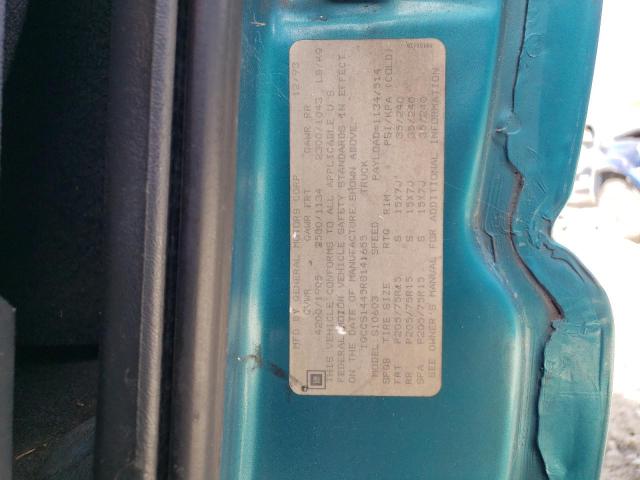 1GCCS1445R8141655 - 1994 CHEVROLET S TRUCK S1 TEAL photo 7