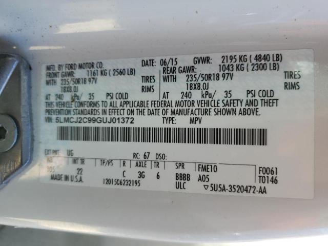 5LMCJ2C99GUJ01372 - 2016 LINCOLN MKC SELECT 白色 照片 10