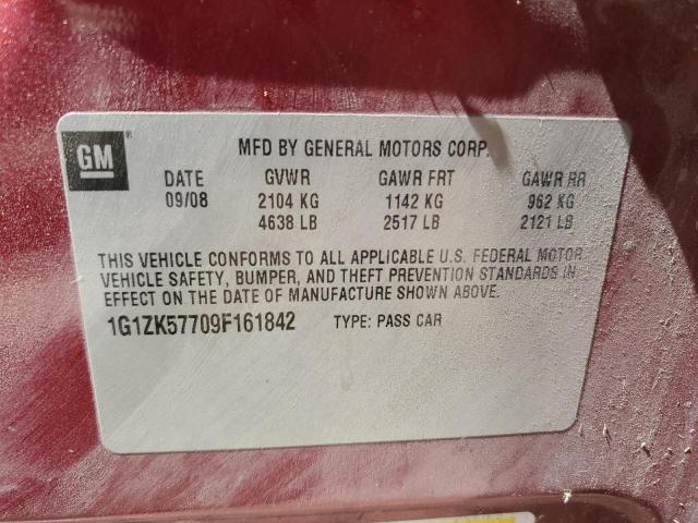 1G1ZK57709F161842 - 2009 CHEVROLET MALIBU LTZ წითელი ფოტო 10