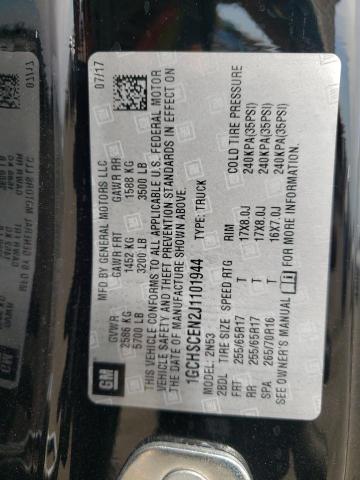 1GCHSCEN2J1101944 - 2018 CHEVROLET COLORADO L BLACK photo 10