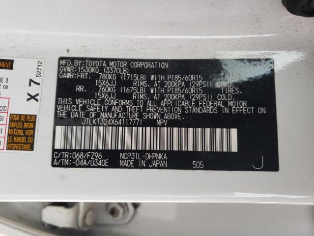 JTLKT324X64117771 - 2006 TOYOTA SCION XB თეთრი ფოტო 10