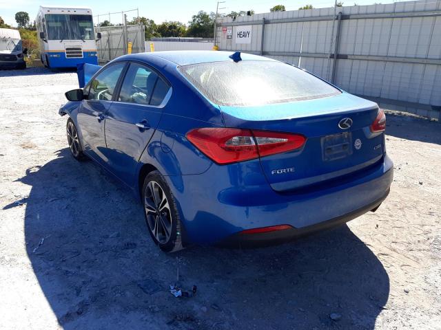 KNAFZ4A8XE5092964 - 2014 KIA FORTE EX BLUE photo 3