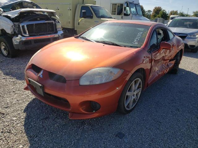 4A3AK64FX7E073466 - 2007 MITSUBISHI ECLIPSE ES ORANGE photo 2