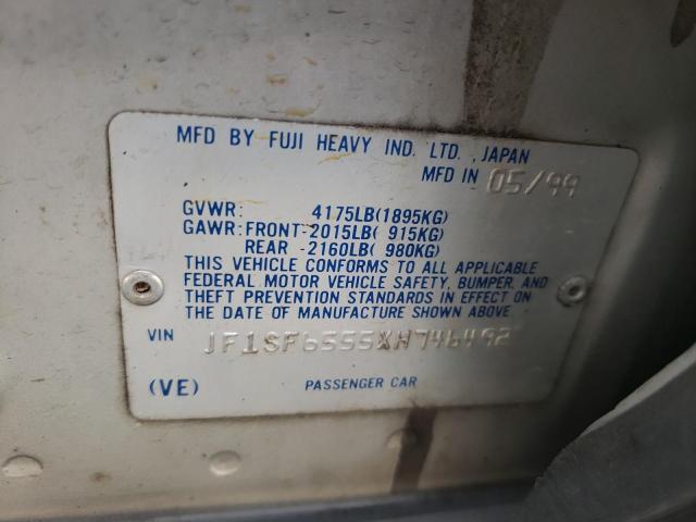 JF1SF6555XH746492 - 1999 SUBARU FORESTER S SILVER photo 10