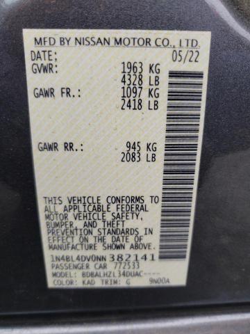 1N4BL4DV0NN382141 - 2022 NISSAN ALTIMA SV GRAY photo 10