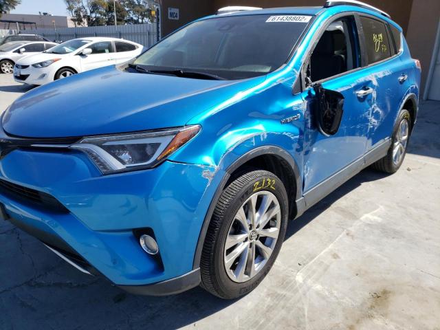 JTMDJREV6GD021364 - 2016 TOYOTA RAV4 HV LI BLUE photo 9