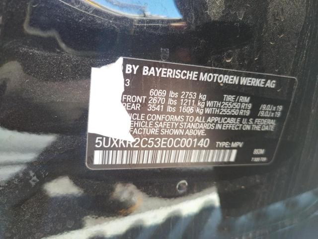 5UXKR2C53E0C00140 - 2014 BMW X5 SDRIVE3 BLACK photo 10