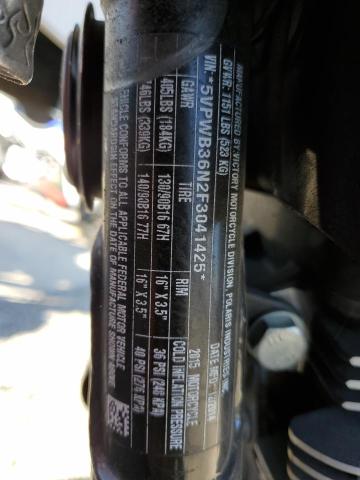5VPWB36N2F3041425 - 2015 VICTORY MOTORCYCLES HIGH-BALL Schwarz Foto 10