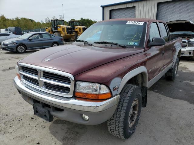 1B7GG2AN1YS619559 - 2000 DODGE DAKOTA QUA BURGUNDY photo 2