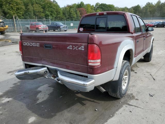 1B7GG2AN1YS619559 - 2000 DODGE DAKOTA QUA BURGUNDY photo 4