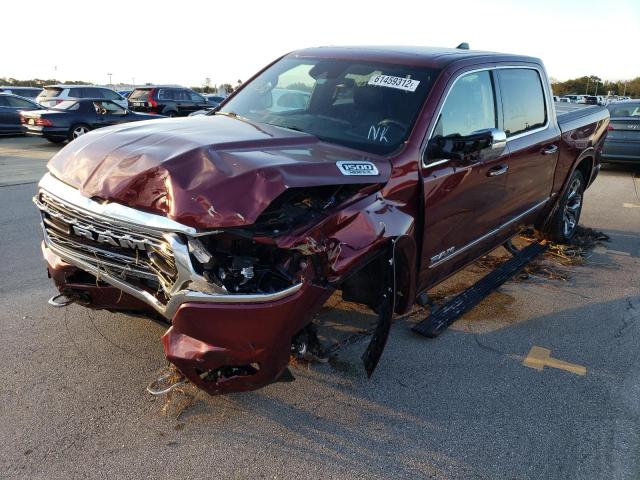 1C6RREHT4KN685478 - 2019 RAM 1500 LIMIT BURGUNDY photo 2