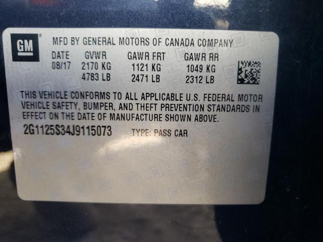 2G1125S34J9115073 - 2018 CHEVROLET IMPALA PRE ლურჯი ფოტო 10