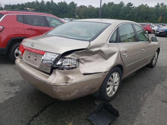 KMHFC46F17A175460 - 2007 HYUNDAI AZERA SE GOLD photo 4