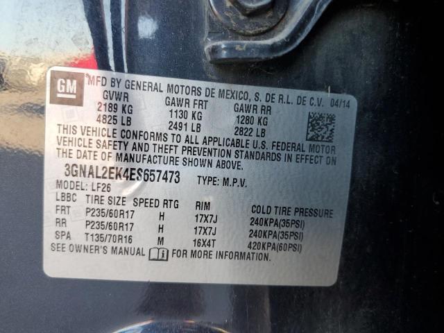 3GNAL2EK4ES657473 - 2014 CHEVROLET CAPTIVA LS ლურჯი ფოტო 10